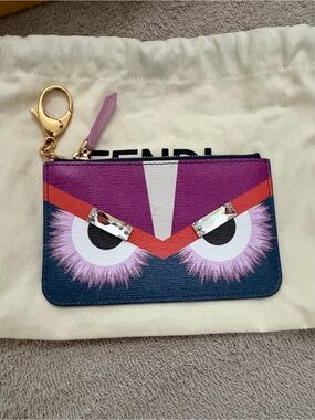 Fendi Navy, Purple & Pink Monster-Eye Card Case Keyring